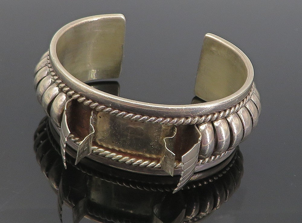 TOM CHARLEY NAVAJO 925 Sterling Silver Vintage Fluted Watch Cuff  TR1382