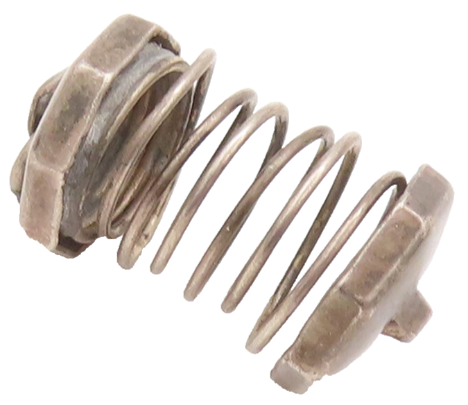 925 Sterling Silver Vintage Pendant Solid 3D Carved Spiral Mini Spring  PT22759