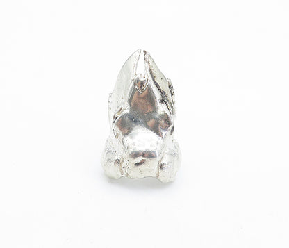 925 Sterling Silver  Vintage Sculpted Animal Skull Statement Ring Sz 7  RG6886