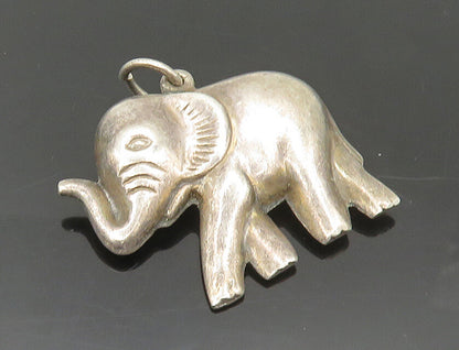 925 Sterling Silver  Vintage Shiny Hollow Elephant Drop Pendant  PT14489