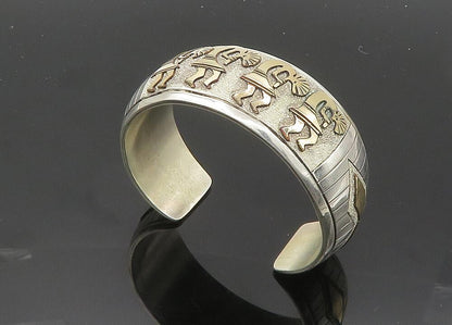 MARK YAZZIE NAVAJO 925 Silver & 12K GOLD  Vintage Kokopelli  Bracelet  BT8215
