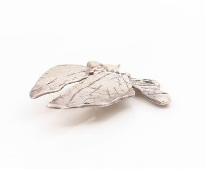 925 Sterling Silver Vintage Pendant Modernist Gothic Moth Motif Charm  PT26171
