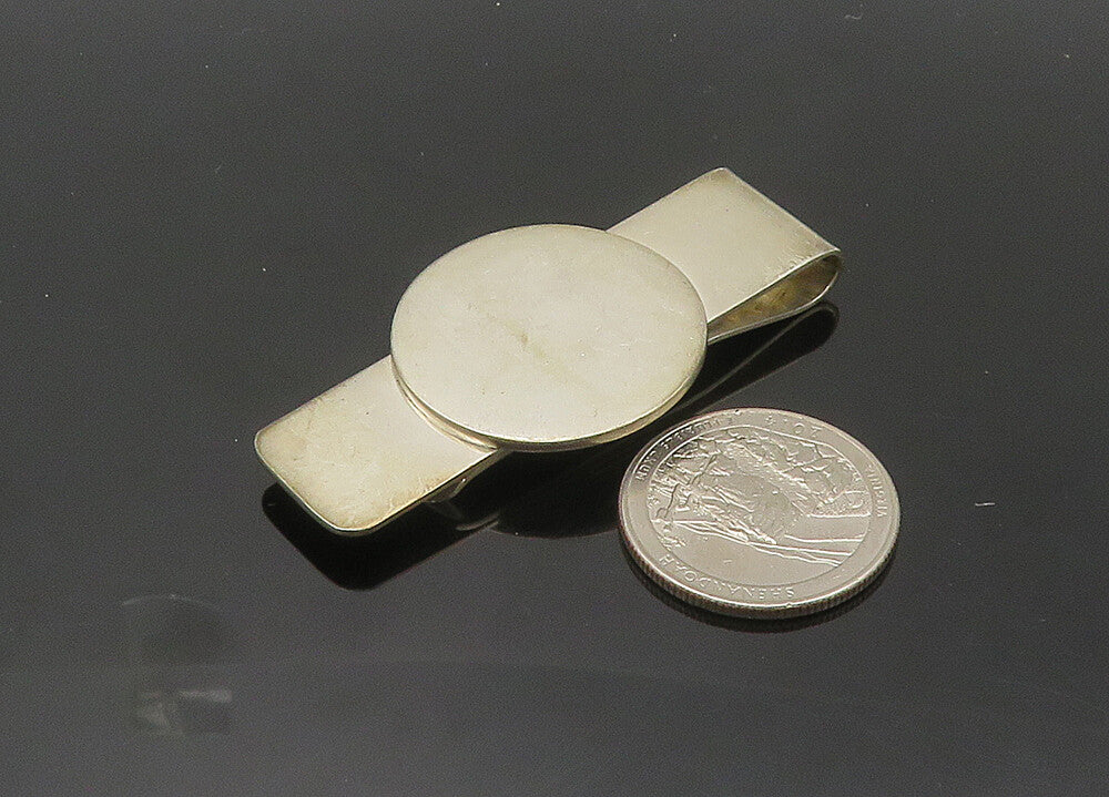 925 Sterling Silver  Vintage Smooth Shiny Minimalist Money Clip  TR2928