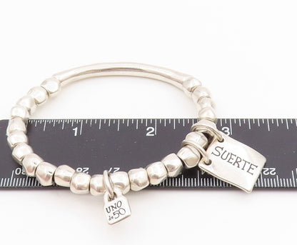 925 Sterling Silver Vintage Bracelet UNO DE 50 Suerte Lucky Bead Design  BT11490