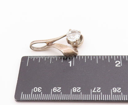 925 Sterling Silver Vintage Pendant CZ Minimalist Twisted Love Heart  PT24913