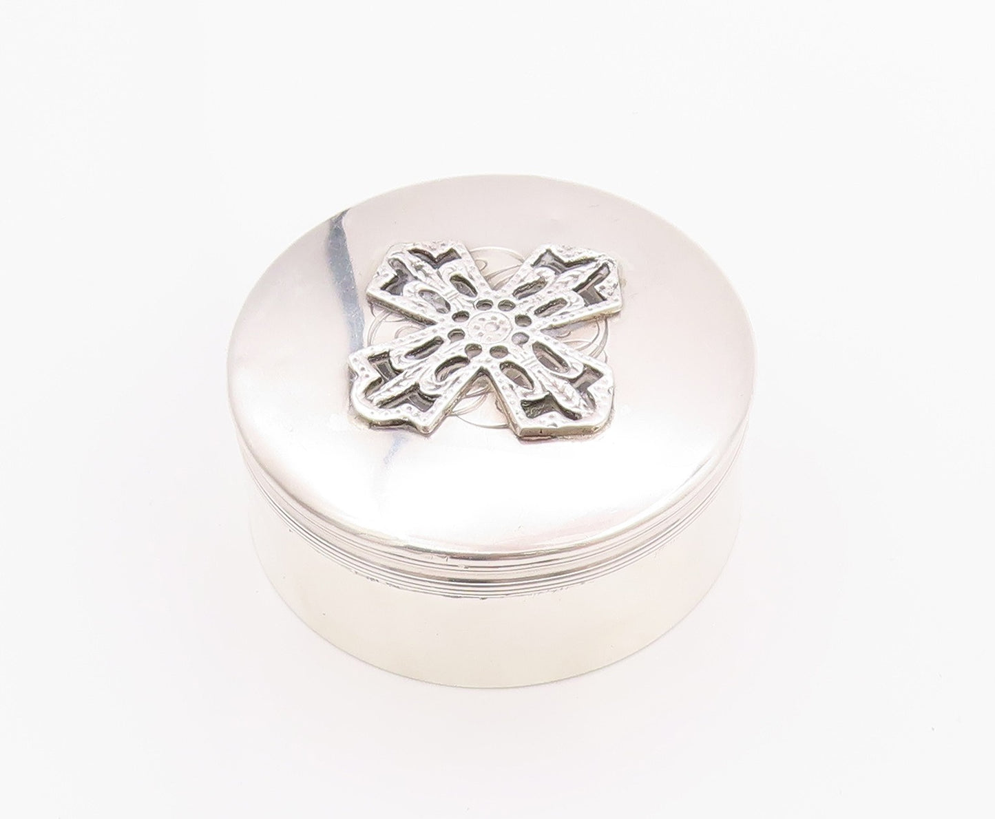 925 Sterling Silver Vintage Jewelry Box TIFFANY & CO. Stylized Cross  TR3902