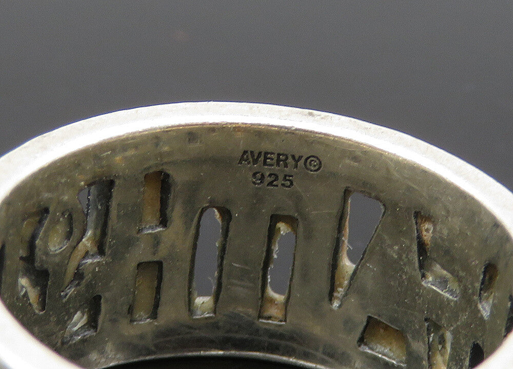 AVERY 925 Sterling Silver   Vintage Faith Hope & Love Band Ring Sz 6  RG23182
