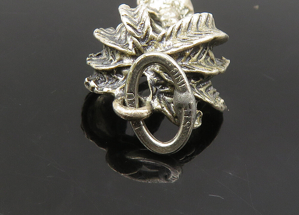 925 Sterling Silver  Vintage Petite Oxidized Palm Tree Motif Pendant  PT17151