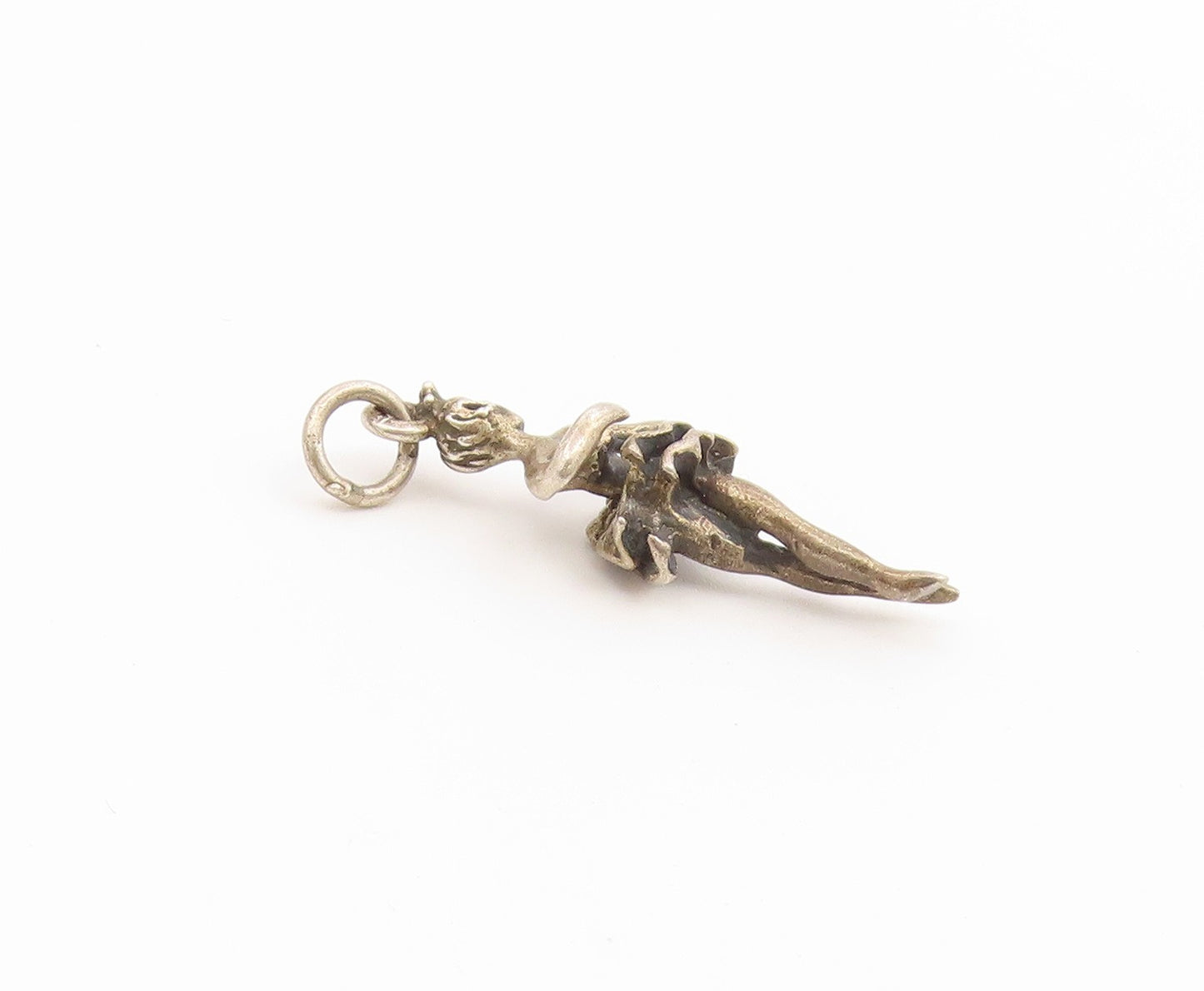 925 Sterling Silver Vintage Pendant Miniature Ballerina Figurine Charm  PT26634