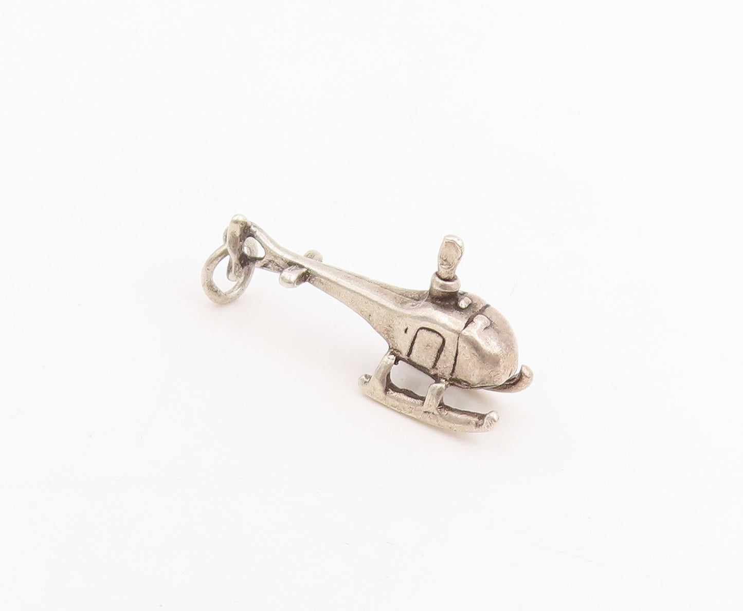 925 Sterling Silver Vintage Pendant Aviation Helicopter Chopper Charm  PT25231