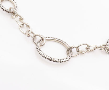 925 Sterling Silver Vintage Necklace MICHAEL DAWKINS Oval Link Chain   NE4640