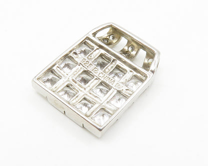 ROSS SIMON 925 Silver  Sparkling Cubic Zirconia Grid Slide Pendant  PT10995