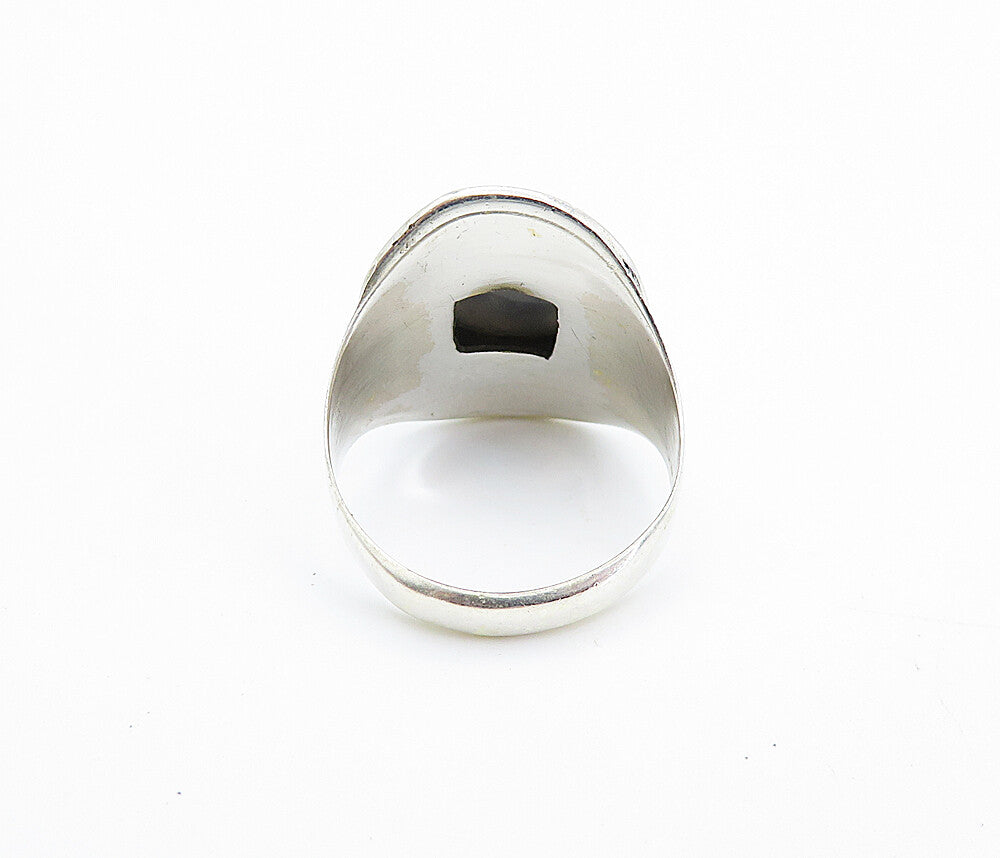 925 Sterling Silver Druzy Stone Polished Twist Cocktail Ring Sz 7 RG7915
