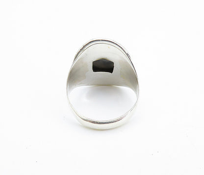 925 Sterling Silver Druzy Stone Polished Twist Cocktail Ring Sz 7 RG7915