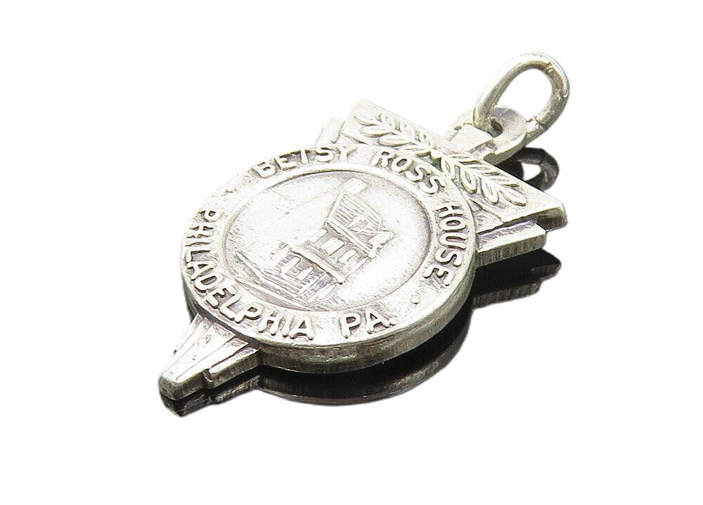 925 Sterling Silver  Vintage Petite Shiny Betsy Rose House Pendant  PT7955