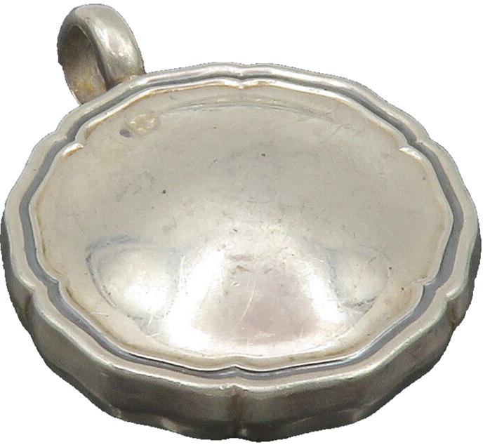 925 Sterling Silver  Vintage Shiny Smooth Hollow Round Drop Pendant  PT9699