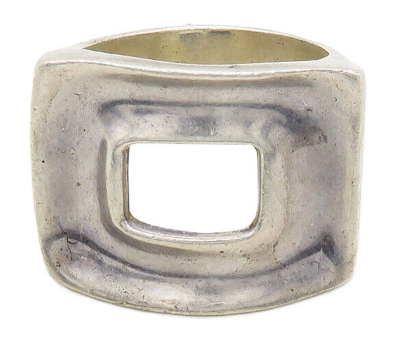 RLM STUDIO 925 Silver  Vintage Sculpted Open Square Band Ring Sz 10  RG19603