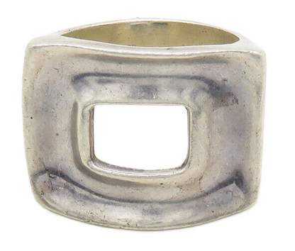 RLM STUDIO 925 Silver  Vintage Sculpted Open Square Band Ring Sz 10  RG19603