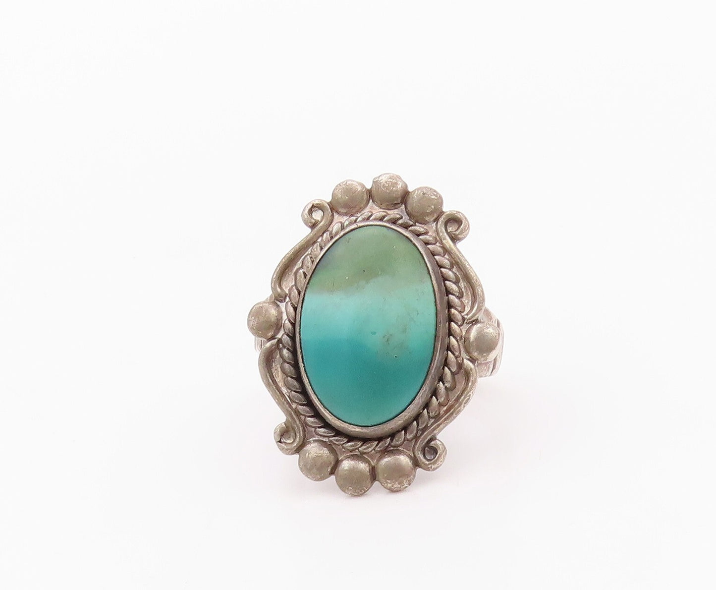 925 Sterling Silver Vintage Ring SOUTHWESTERN Designer Gemstone SZ 6 RG32047