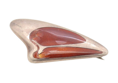 925 Sterling Silver Vintage Brooch Pin GEORG JENSEN DENMARK Enamel Wing  BP12184