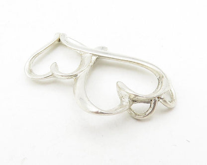 925 LA Sterling Silver  Vintage Petite Shiny Open Love Heart Pendant  PT9018