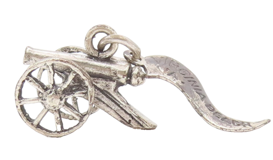 925 Sterling Silver Vintage Pendant Solid 3D Carved Mini Volley Gun  PT22760