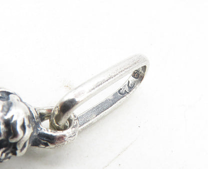 925 Sterling Silver  Vintage Shiny Sculpted Flying Angel Love Pendant  PT7047