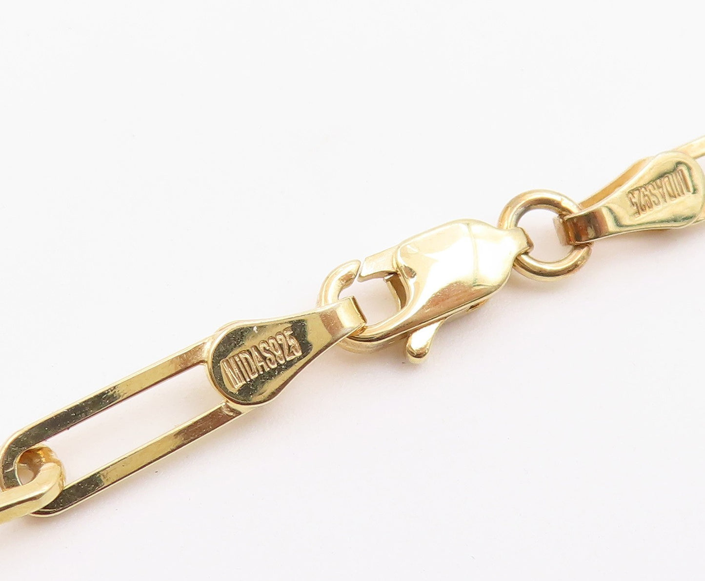 925 Sterling Silver Vintage Necklace Gold Plated Interlocking Oval Chain  NE4934