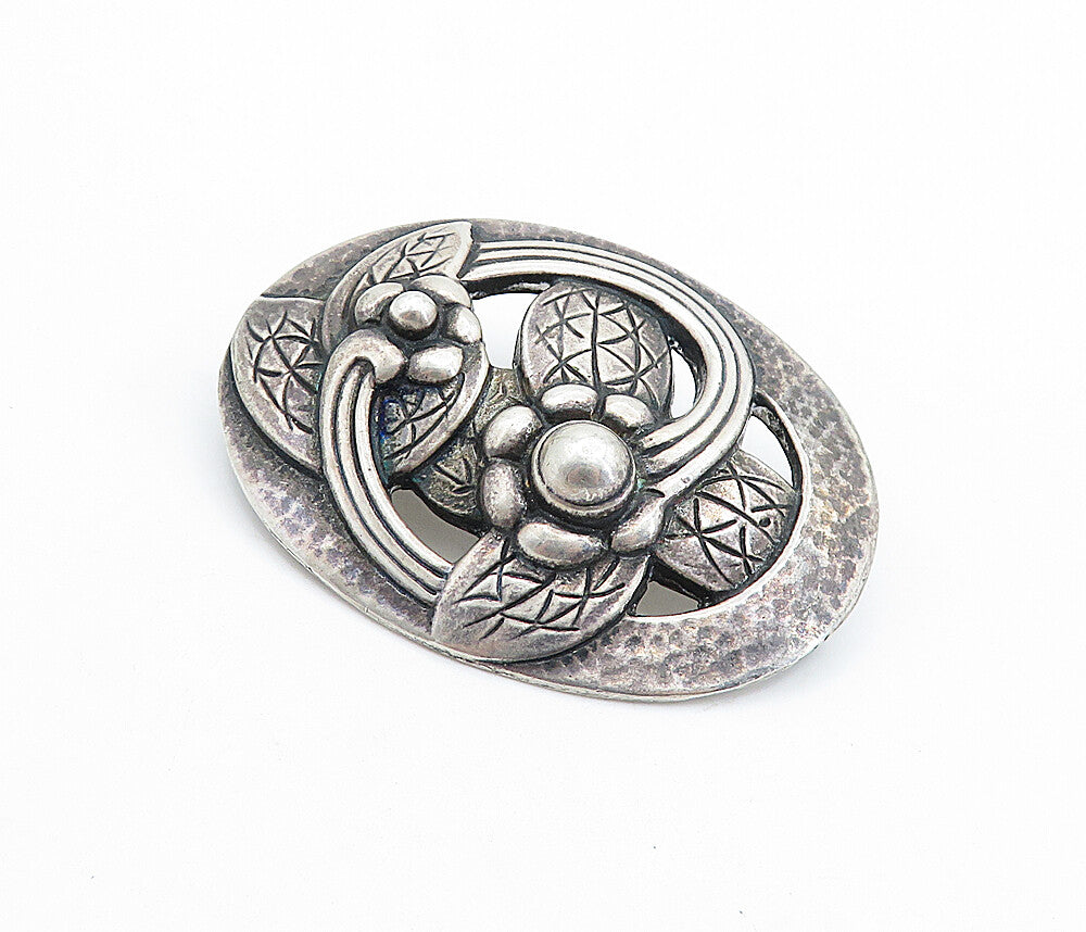 925 Sterling Silver Vintage Antique W. VOGEL GEORG JENSEN Brooch Pin  BP2467