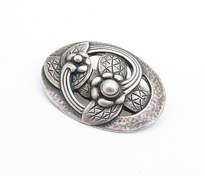 925 Sterling Silver Vintage Antique W. VOGEL GEORG JENSEN Brooch Pin  BP2467