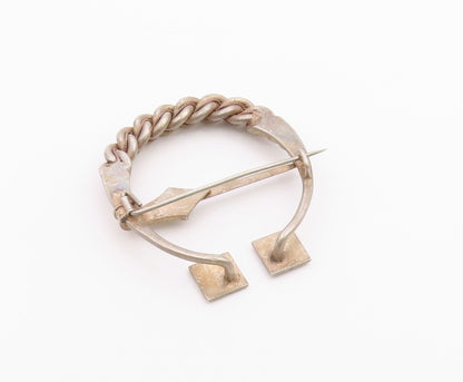 925 Sterling Silver  Vintage Antique Etched Detail Twist Brooch Pin  BP3132