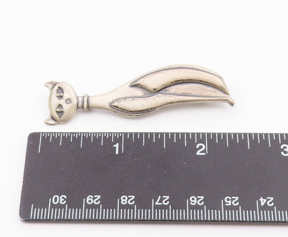 BEAUCRAFT 925 Sterling Silver  Vintage Sitting Kitty Cat Brooch Pin  BP9442