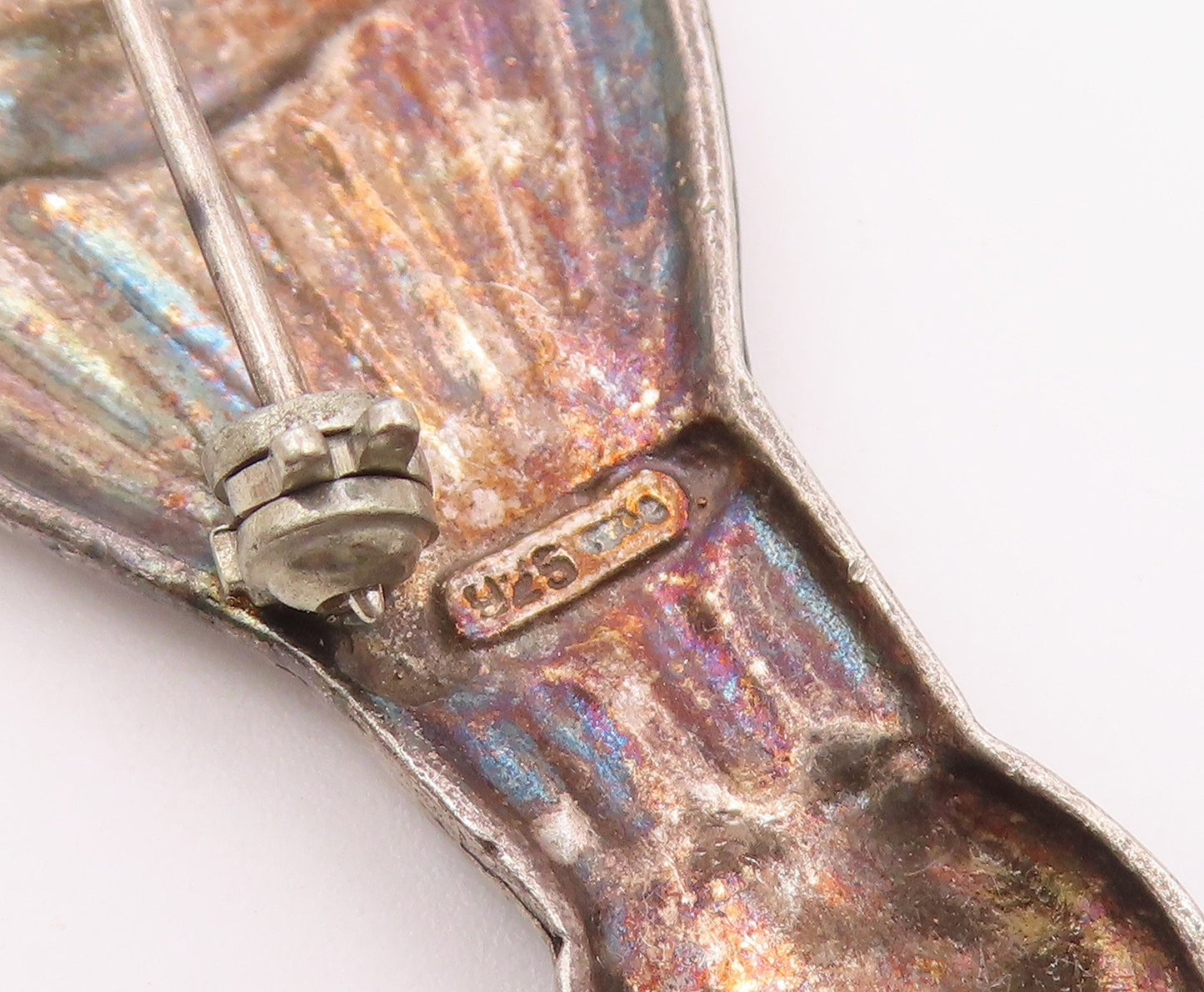 925 Sterling Silver  Vintage Star Ribbed Hot Air Balloon Brooch Pin  BP9486
