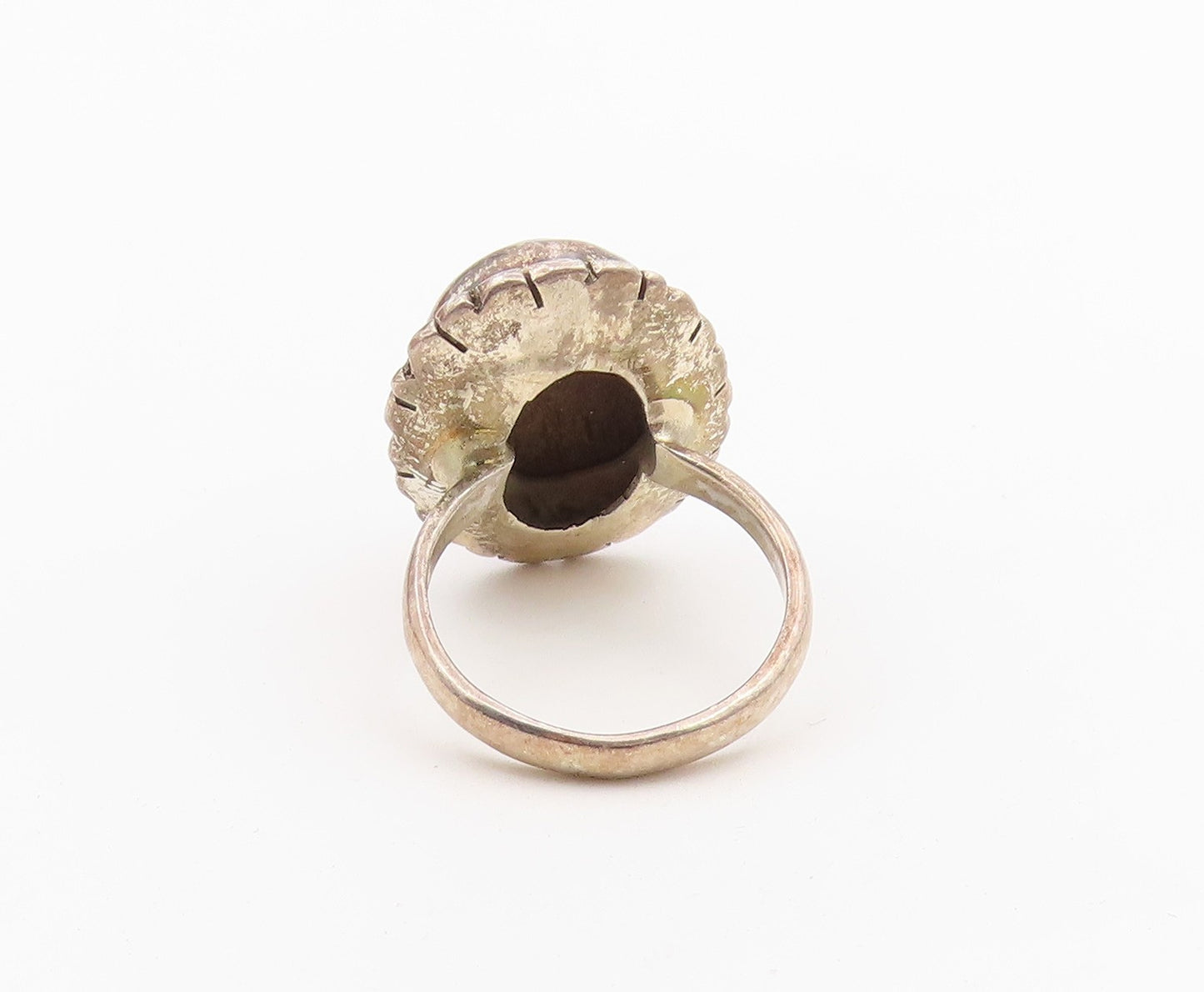 925 Sterling Silver Vintage Ring Tiger's Eye Statement Band  Sz 7.5  RG36481
