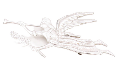 925 Sterling Silver Vintage Brooch Pin Carved Celebrating Flying Angel  BP11182