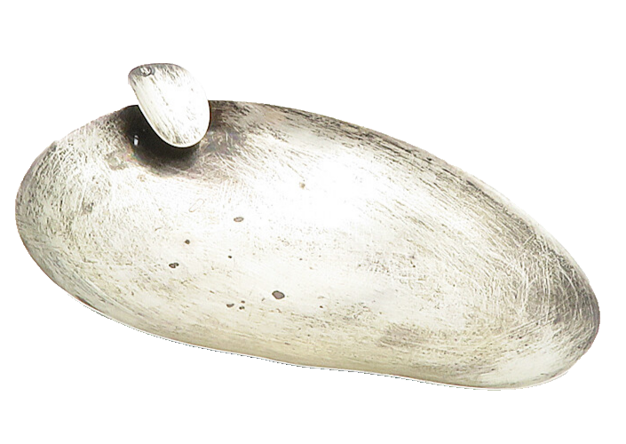 MEXICO 925 Sterling Silver  Vintage Dark Tone Pear Shaped Ash Tray  TR1565