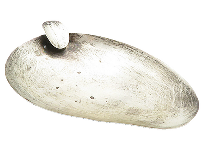 MEXICO 925 Sterling Silver  Vintage Dark Tone Pear Shaped Ash Tray  TR1565