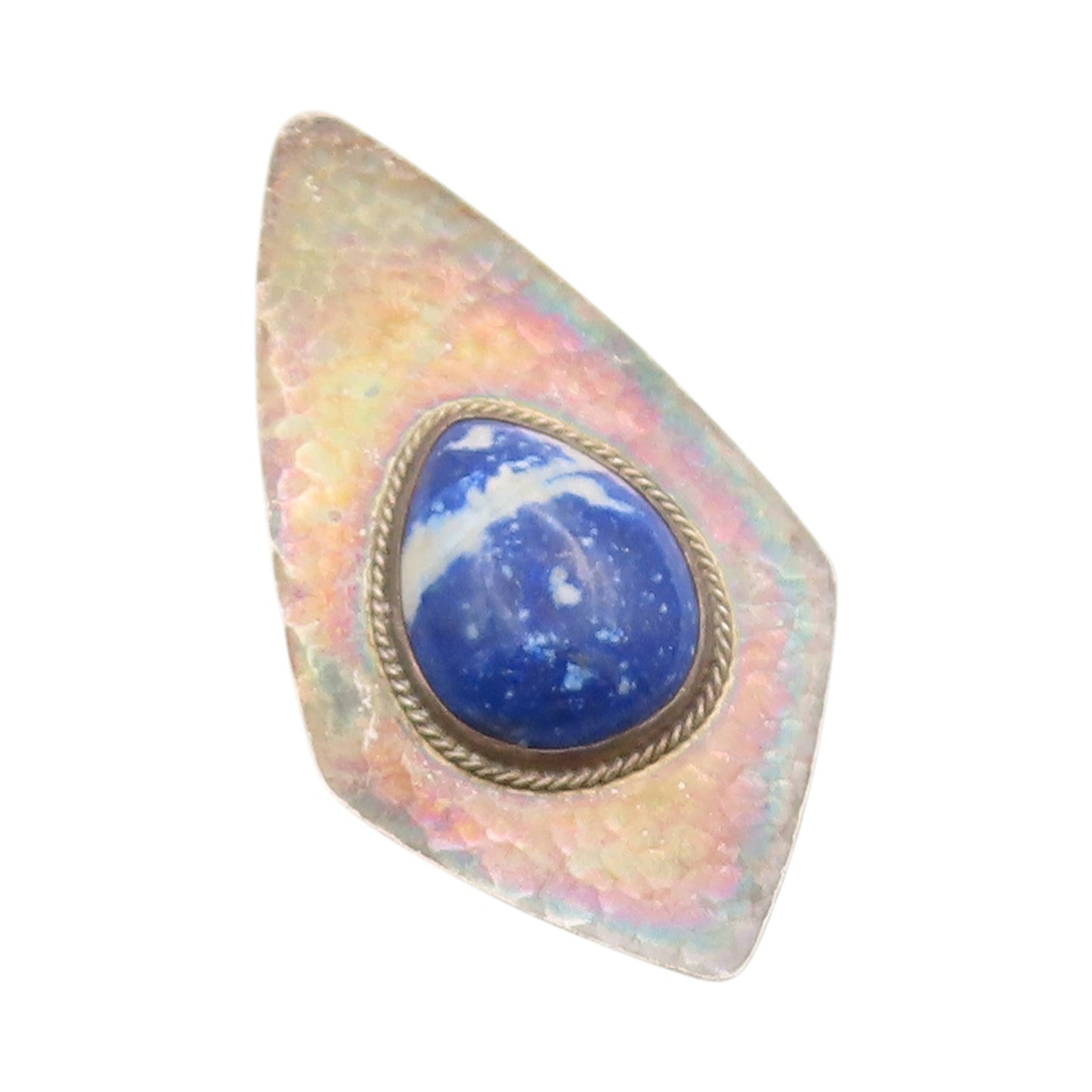 925 Sterling Silver Vintage Pendant Antique Cabochon Blue Gemstone  PT24258