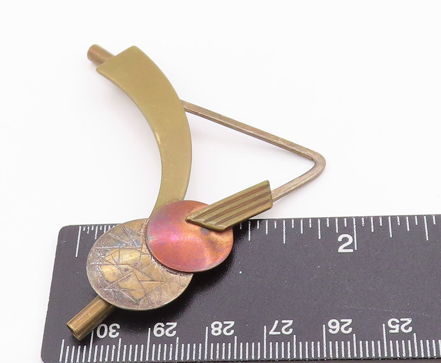 925 Sterling Silver Vintage Pendant Brutalist Designer Cutout  PT24388