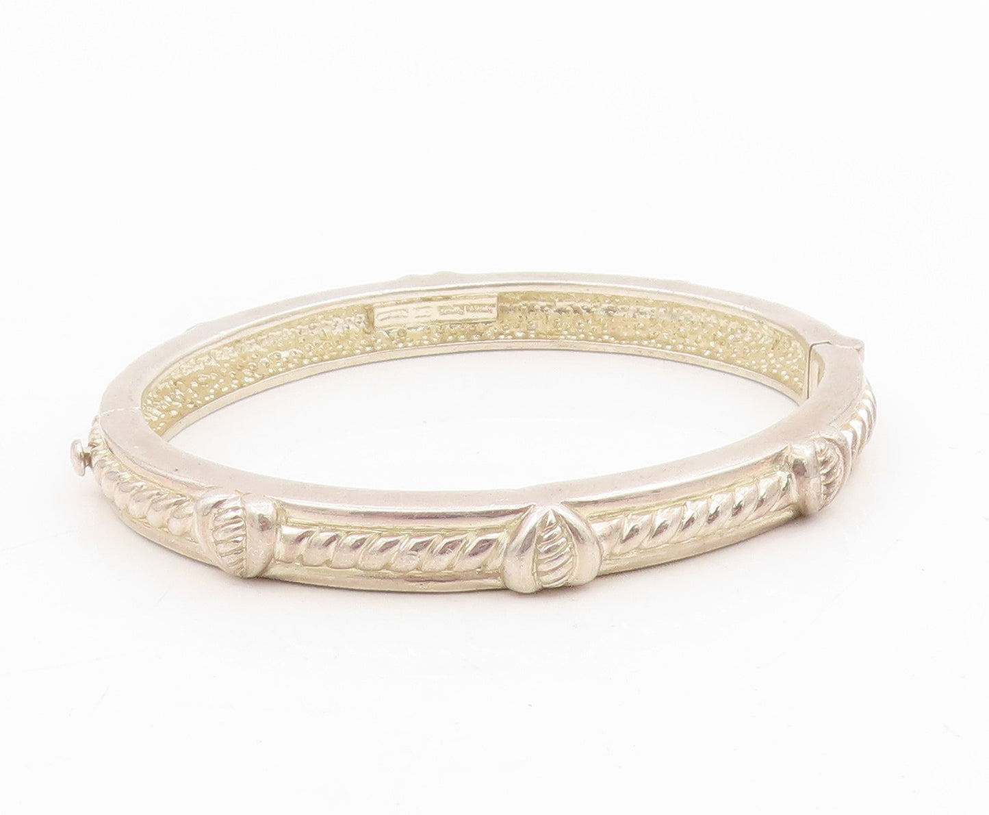925 Sterling Silver Vintage Bracelet JUDITH RIPKA Love Heart Bangle   BT11580