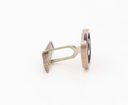 FI 925 Sterling Silver  Vintage Oxidized Spiral Design Cufflinks  TR3170