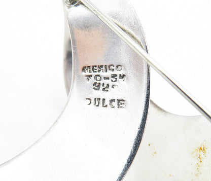 MEXICO 925 Sterling Silver  Vintage Shiny Polished Ribbon Brooch Pin  BP1663