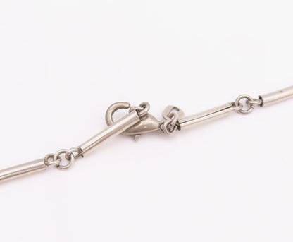 925 Sterling Silver Vintage Necklace Designer Gemstone Beaded Tassel  NE4312