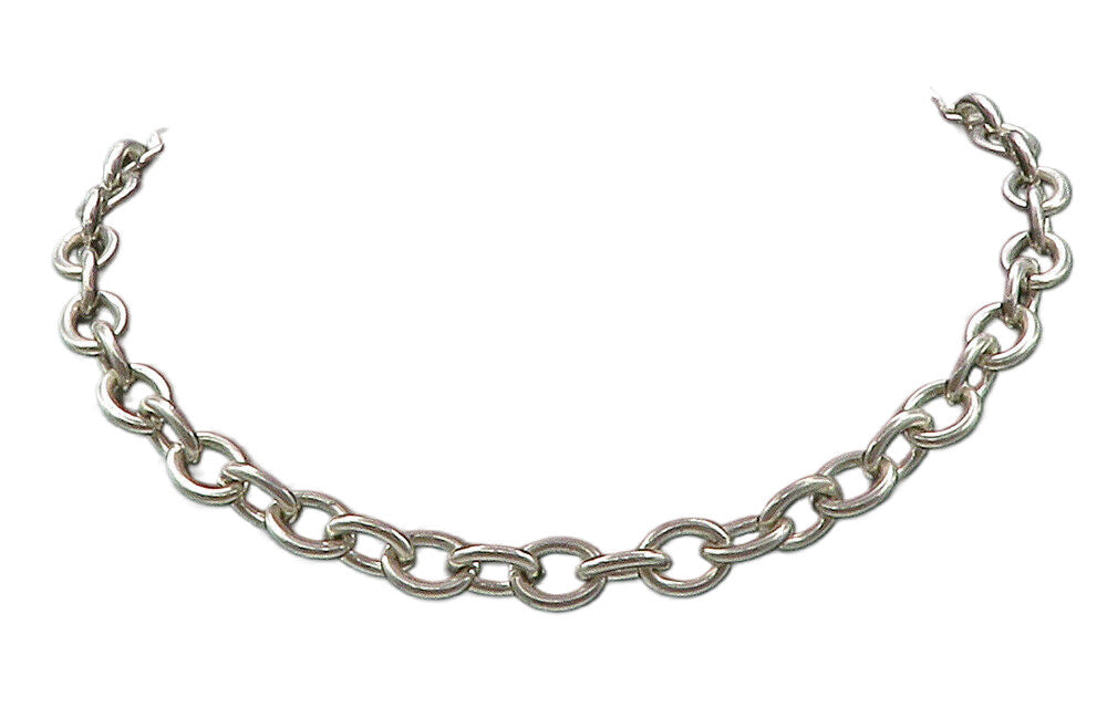 JUDITH RIPKA 925 Sterling Silver  Vintage Oval Link Chain Necklace  NE2255