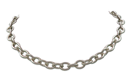 JUDITH RIPKA 925 Sterling Silver  Vintage Oval Link Chain Necklace  NE2255