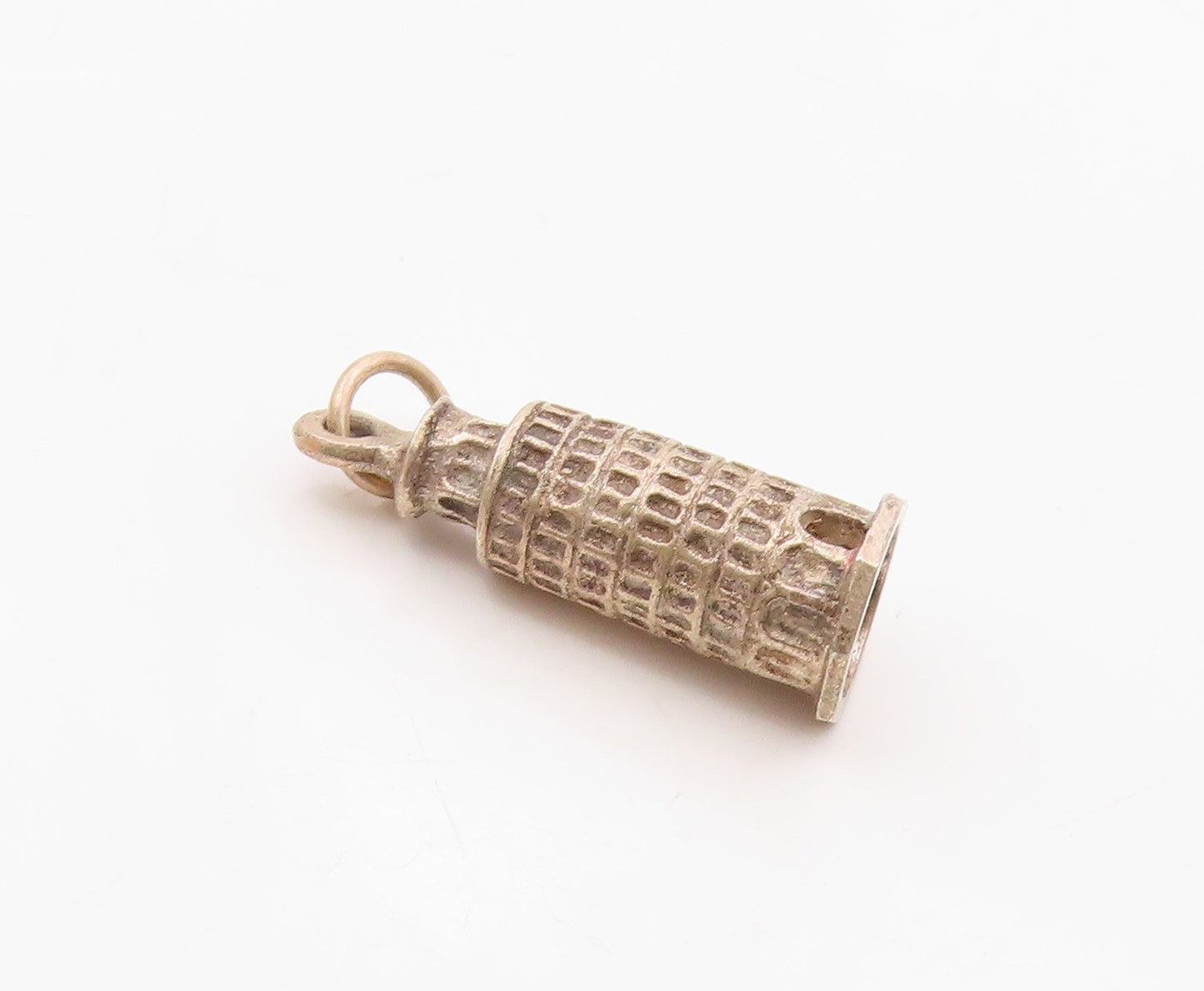925 Sterling Silver  Vintage Leaning Tower Of Pisa Souvenir Pendant  PT19441