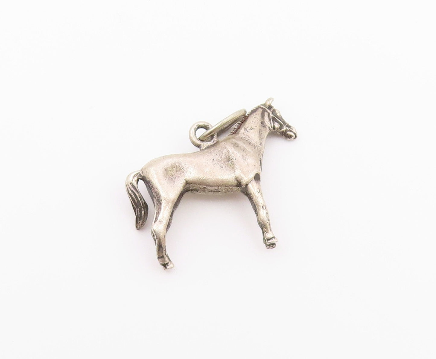925 Sterling Silver  Vintage Standing Horse Animal Motif Pendant  PT17139