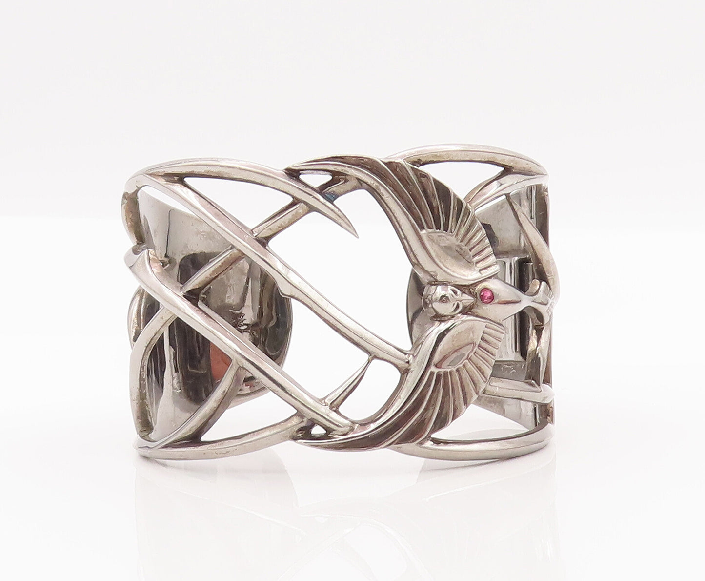 925 Sterling Silver Vintage Bracelet STEPHEN WEBSTER Cutout Rare Phoenix BT10458