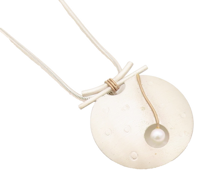 925 Sterling Silver Vintage Necklace Minimalist Round Beaded Pearl  NE4315