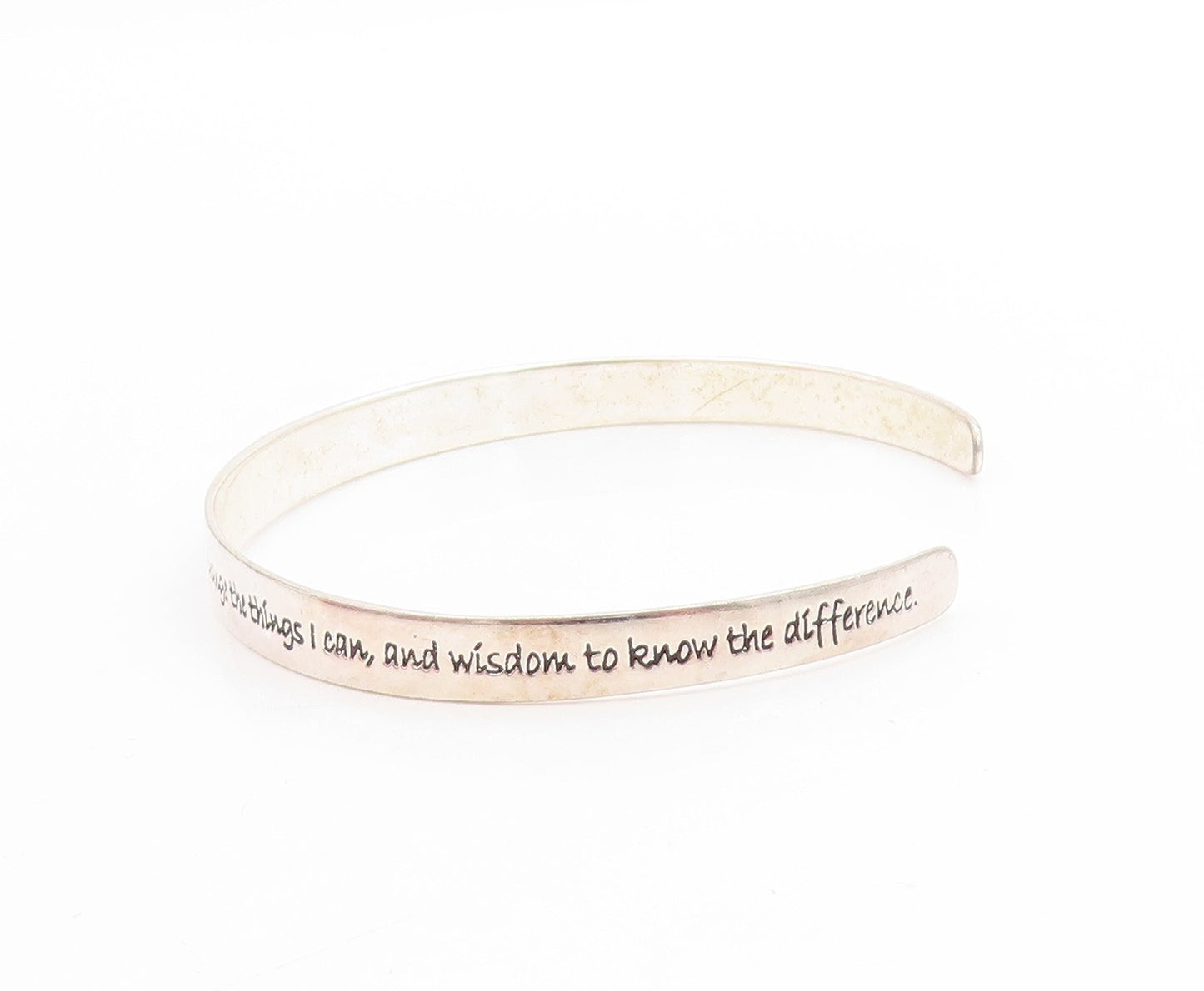 925 Sterling Silver Vintage Bracelet Engraved Courage Serenity Prayer  BT11483